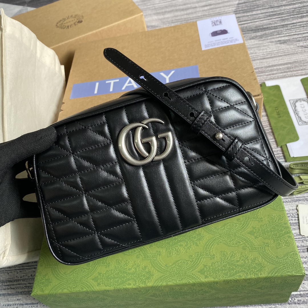 Gucci GG Marmont Small Matelasse Shoulder Bag 447632 Black